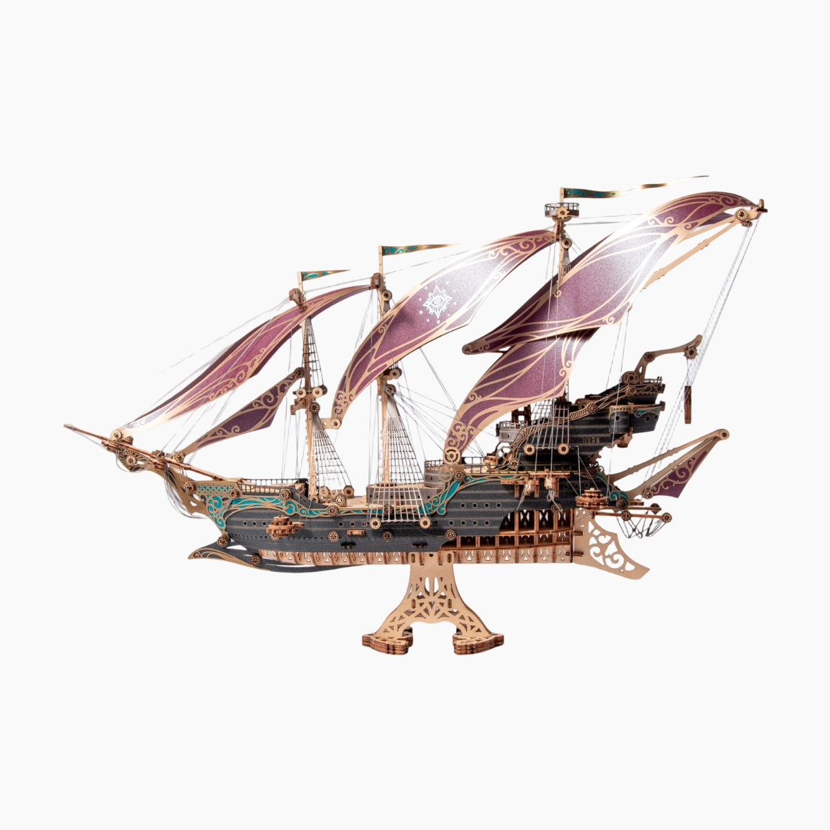Future Pirate Ship Wooden 3D Puzzle Model – Lumigic