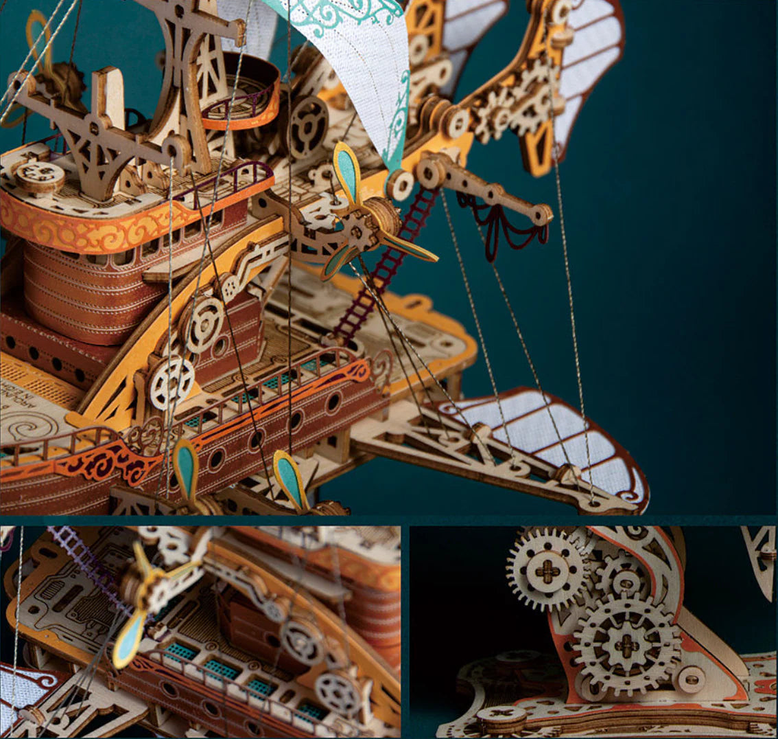 Fantasy Airships Wooden 3D Model Kit