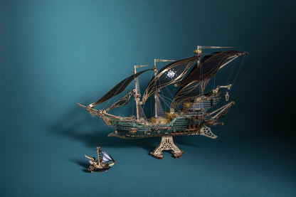 Future Pirate Ship Wooden 3D Puzzle Model