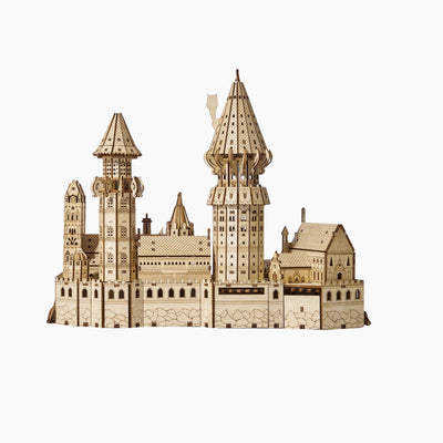 Lumigic Magic School Music Box Wooden 3D puzzle displaying intricate wooden model with musical features and detailed craftsmanship.