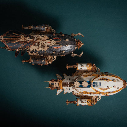 Steampunk Airships Wooden 3D Puzzle Kit