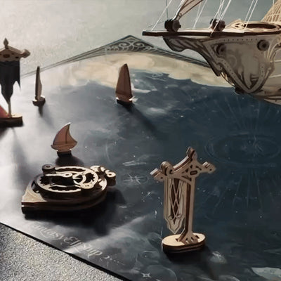 Fantasy Elfship Wooden 3D Puzzle Model Kit