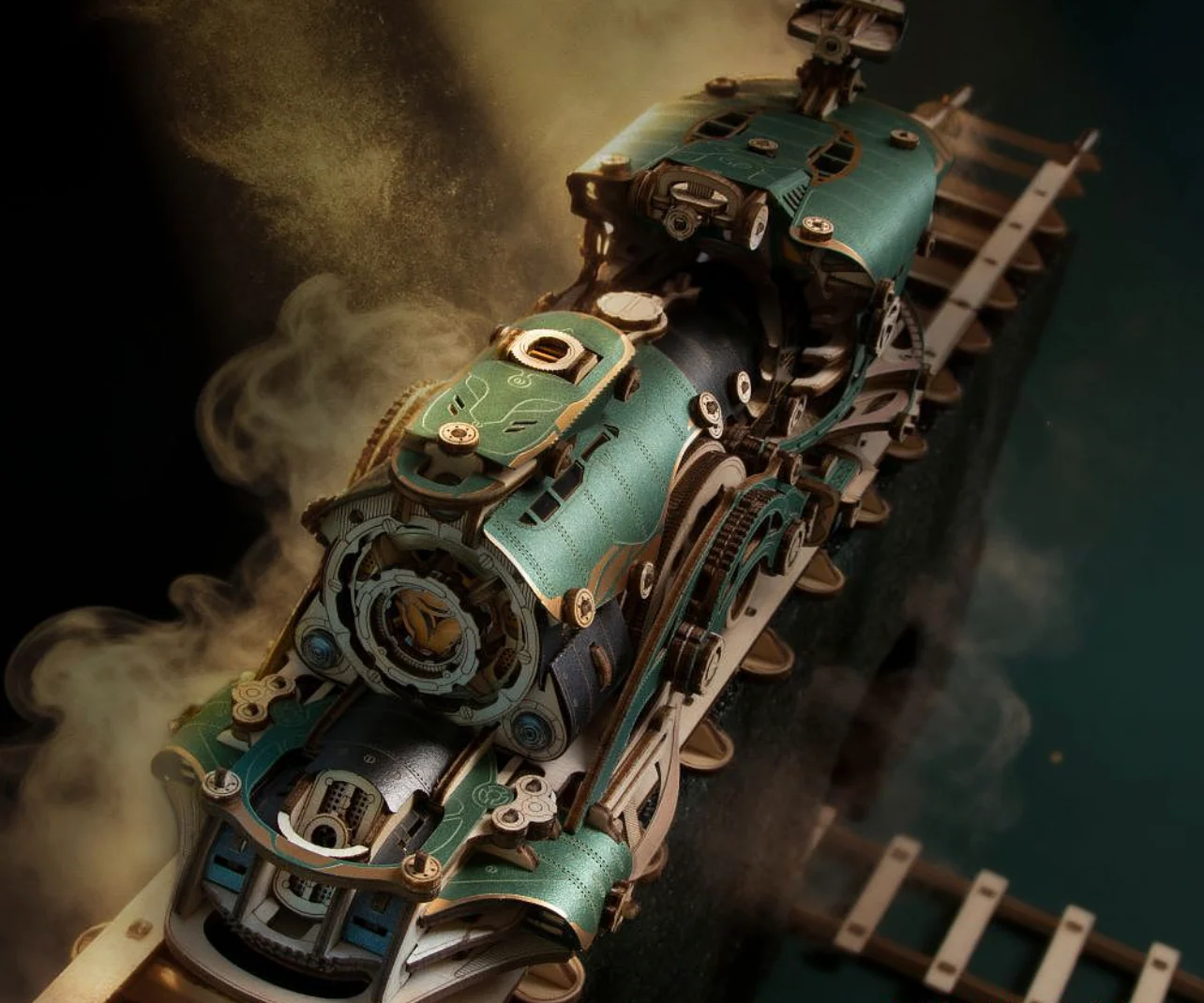 Fantasy Steampunk Train Wooden 3D Model Kit