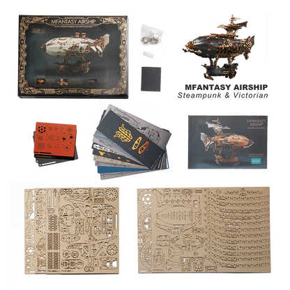 Steampunk Airships Wooden 3D Puzzle Kit