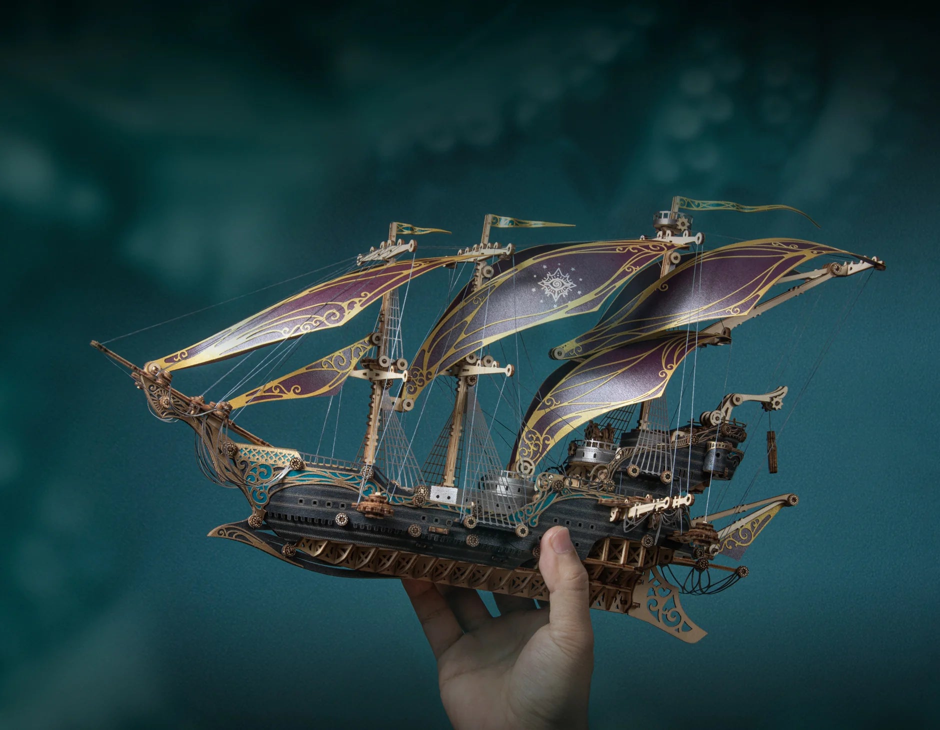 Future Pirate Ship Wooden 3D Puzzle Model