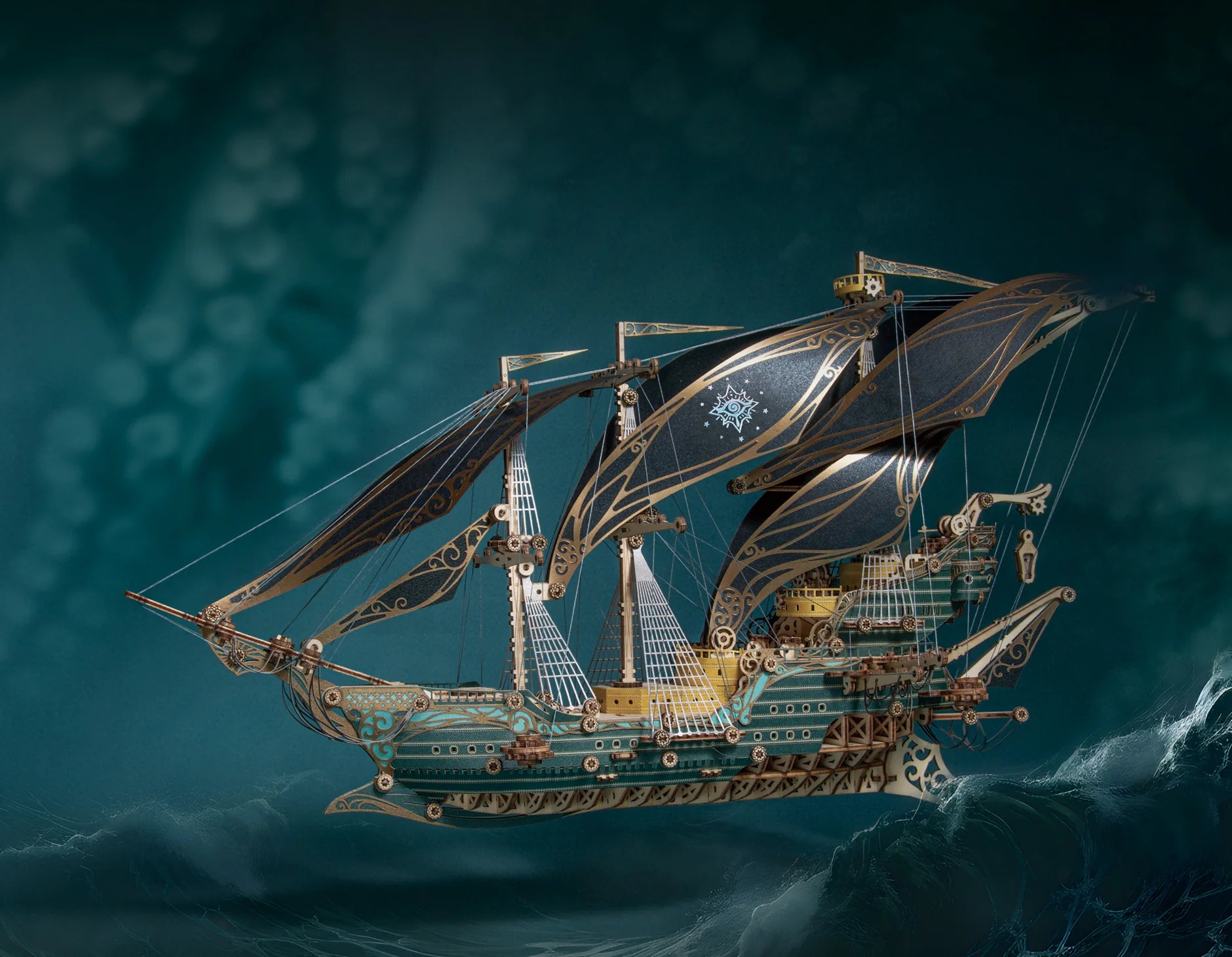 Future Pirate Ship Wooden 3D Puzzle Model