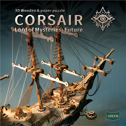 Future Pirate Ship Wooden 3D Puzzle Model